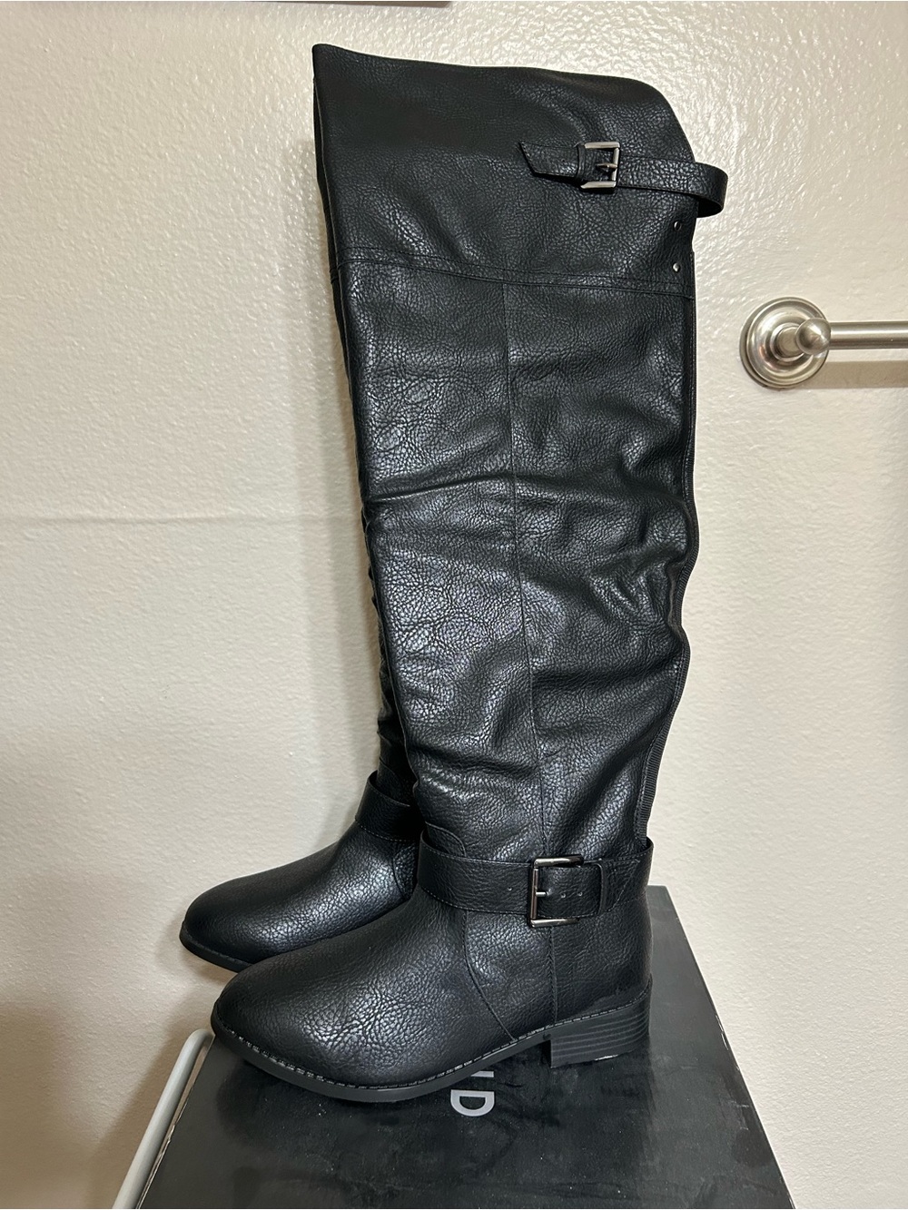 torrid Black Over-the-Knee Buckle Riding Boots
